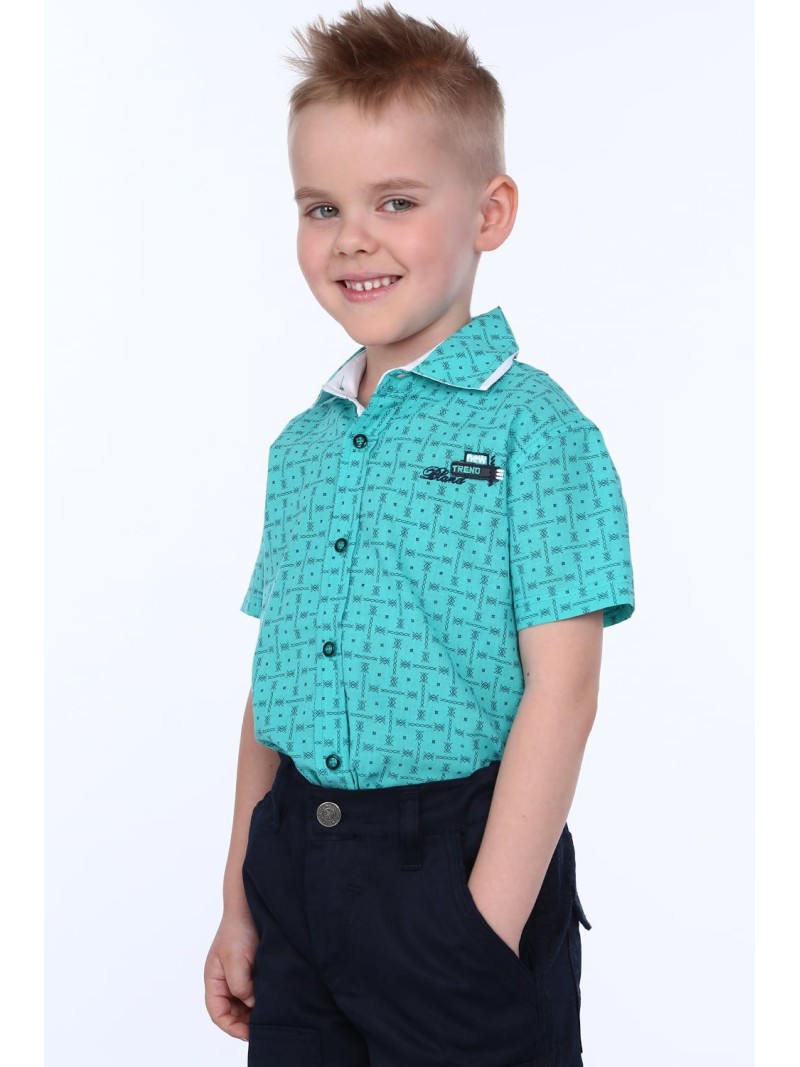 Boy\'s short-sleeved shirt, mint NDZ7462 - Online store - Boutique